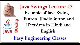 Example of Java Swing  JButton JRadioButton and JTextArea in Hindi and English [upl. by Aittam]