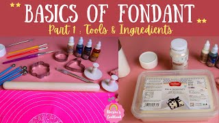 Basic Fondant Tools amp Ingredients for beginners in Tamil Sugar Paste guide How to use them [upl. by Ekard]