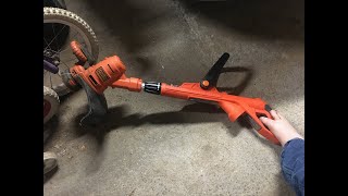 Black and Decker GH900 electric weed wacker replacing missing spool and lever testing string trimmer [upl. by Anyar]