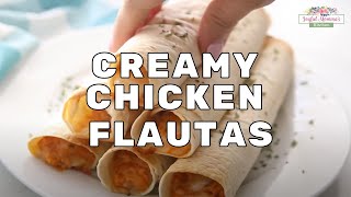 Creamy Chicken Flautas Recipe Easy How To [upl. by Gnirps]