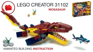 Lego Dinosaurs  Mosasaur MOC  LEGO CREATOR 31102 alternative build instructions Part 13 [upl. by Ardle]