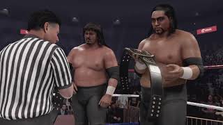 Raw75 WWF Tag Team Champions Headshrinkers vs Quebeckers 👍 [upl. by Isnam]