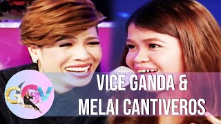 Vice Ganda laughs out loud while talking to Melai  GGV [upl. by Novyat]