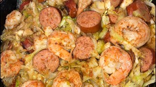 Fried Cabbage with Sausage and Shrimp by Chef Bae [upl. by Duleba]