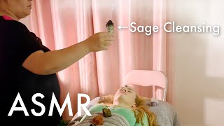 ASMR Reiki Session with Aroma Oils Crystals Sage Cleansing and Pressure Points [upl. by Ahtelat]