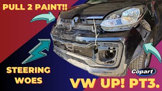 VW UP 3  from pull to paint CoPart CatN salvage rebuild [upl. by Ledah375]