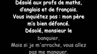 Sexion dAssaut Désolé lyrics [upl. by Giglio]