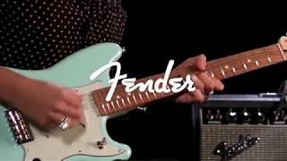 Fender Duo Sonic Electric Guitar Pau Ferro Surf Green  Gear4music demo [upl. by Inalawi]