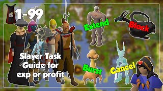 Tasks to Cancel Block and Extend for Experience or Profit  199 Slayer  Old School Runescape [upl. by Merell]