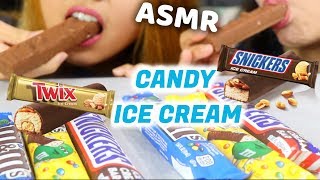 ASMR EATING CANDY ICE CREAM BARS TWIX SNICKERS MampMS CRUNCHY EATING SOUNDS MUKBANG [upl. by Estey]