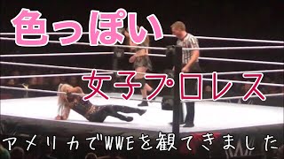 色っぽい女子プロレス【アメリカでWWEを観ました】吠える野生女児 サラ ローガン vs セクシーランジェリー ダナ ブルック [upl. by Lerual]