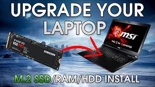 How To Install An SSD Into Your Gaming Laptop  M2 SSD Hard Drive 25quot SSD RAM  Tutorial [upl. by Helprin]