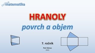 Hranol povrch a objem  matematika 7 [upl. by Denney]