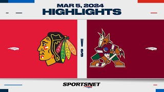 NHL Highlights Blackhawks vs Coyotes  March 5 2024 [upl. by Aibar]