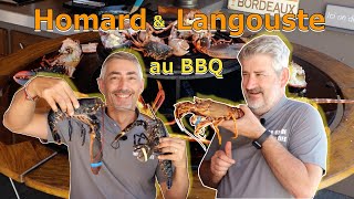 Homard bleu et Langouste au brasero plancha [upl. by Gievlos]