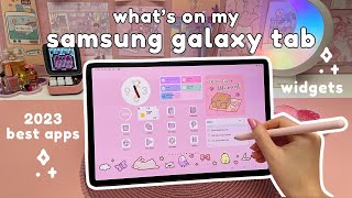 whats on my Samsung Galaxy Tab 💗 best apps  widgets  productivity apps note taking amp more [upl. by Nauqaj]