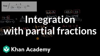 Integration with partial fractions  AP Calculus BC  Khan Academy [upl. by Lienet376]