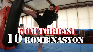 Kum Torbası ile nasıl çalışılır  10 Kombinasyon  Kick Boks [upl. by Cave]