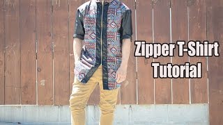 DIY Zipper Tshirt  From Scratch 21 [upl. by Correna782]