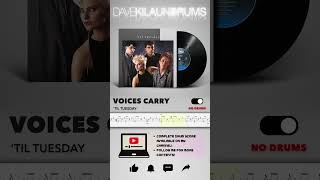 Til Tuesday  Voices Carry Drumless  Drum Transcription  tiltuesday voicescarry drumless [upl. by Eelirem604]