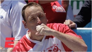 Joey Chestnut eats 71 hot dogs to win Nathan’s Hot Dog Eating Contest for 12th time  ESPN [upl. by Joby945]