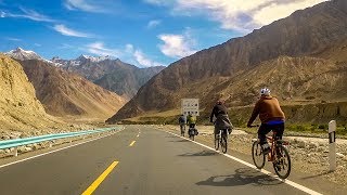 Karakoram Highway in HD Cycling from Pakistan to Kashgar China [upl. by Enelyahs]