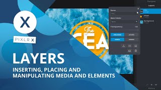 Pixlr X  Layers Inserting Placing and Manipulating Media and Elements [upl. by Akissej]