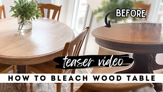 DIY Bleaching Wood Table  Furniture Makeover [upl. by Marala]