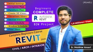 REVIT Beginners Tutorial  Revit BIM Project COMPLETE [upl. by Anyah]