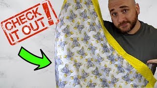 How To Sew A Self Binding Receiving Blanket [upl. by Nnylhsa]