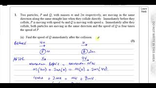 WME0101 Mechanics M1 JuneOct 2020 IAL Q1 Momentum amp Impulse [upl. by Aserat]