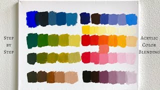 PRIMARY COLORS ONLY Acrylic Color Mixing Tutorial ColorByFeliks [upl. by Kaplan]