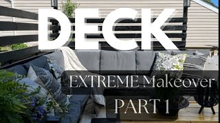 DECK MAKEOVER Part 1  DIY Painted IKEA Rug  Plant Pot Hack [upl. by Niel]