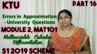 Errors in Approximation  Linear algebra and CalculusModule 2 MAT101 S1 KTU Maths Part 16 [upl. by Bej791]