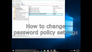 How to change password policy settings in MS Windows [upl. by Norrek]