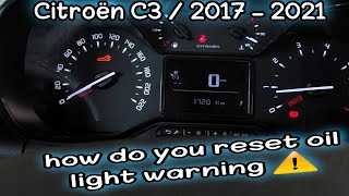 20172021 Citroen C3 ServiceSpanner Warning Light Reset Guide [upl. by Pessa]