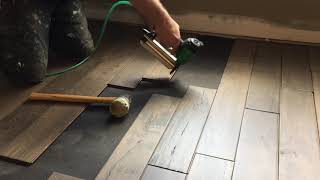 How to nail down engineered flooring over an OSB subfloor DIY NC Floor Guys [upl. by Datnow161]