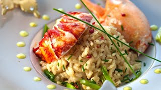 Recette  Homard et risotto au fumet de crustacés [upl. by Einavoj]