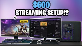 600 FULL Streaming Setup PC Monitor Microphone Webcam and MORE [upl. by Eelessej]