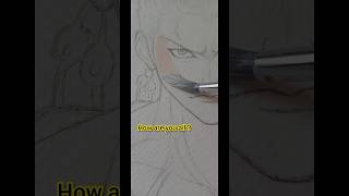 Anime character Semi realistic Art anime youtubeshorts zoro shorts roronoazoro gouache art [upl. by Mcgurn]