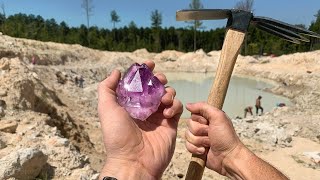 Found Rare Amethyst Crystal While Digging at a Private Mine Unbelievable Find [upl. by Esilram810]