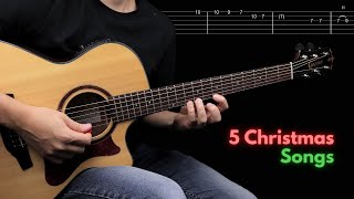 5 Christmas Songs on the Acoustic Guitar  Tabs [upl. by Caras931]