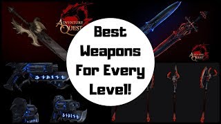 AQ3D Best Weapons For EVERY Level Updated AdventureQuest 3D [upl. by Lleruj841]