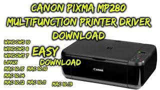 Canon Pixma MP280 Multifunction printer Driver Download [upl. by Ellehcam253]