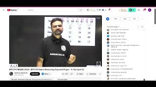 Reasoning Mains Nov 12 Part 12🔥SBIRRBRBI PO AND CLERK🔴Sumanta Chatterjee [upl. by Goda]