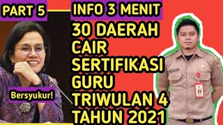 SERTIFIKASI GURU TRIWULAN 4 TAHUN 2021 KAPAN CAIR TERNYATA 30 DAERAH INI TPG TW 4 SUDAH MENCAIR [upl. by Aldarcy]