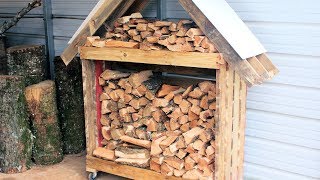 How To Build A Small Firewood Storage Shed  Fire Pit Wood Storage  DIY Firewood Shed [upl. by Houlberg189]