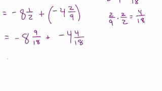 Add amp Subtract Negative Mixed numbers unlike denominator [upl. by Valenza411]