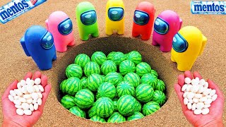 How to make Rainbow toothpaste with Watermelon Balls Pepsi Fanta CocaCola vs Mentos amp Sodas [upl. by Eusadnilem]