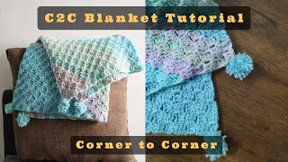 How to crochet C2C  Corner to Corner crochet blanket tutorial by Anjana Dhanavanthan [upl. by Derf]